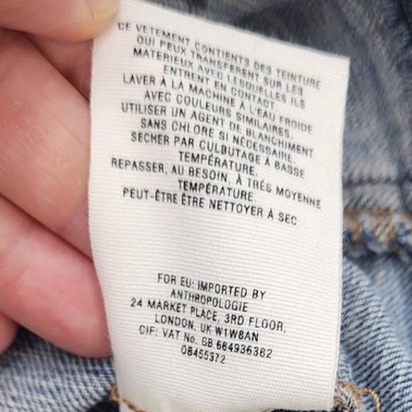 Pilcro And The Letter Press Denim Military Mix Green Blue Jacket Size XS - Picture 14 of 14